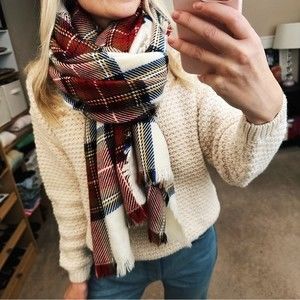 Target Merona Oversized Tartan Plaid Fall Scarf Holiday
